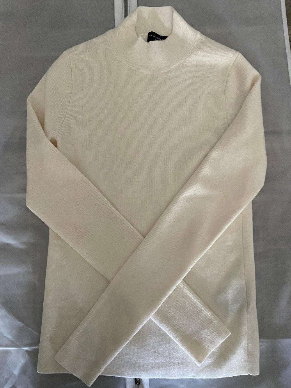 Club Monaco Merino Rib Mockneck Sweater (Ivory)